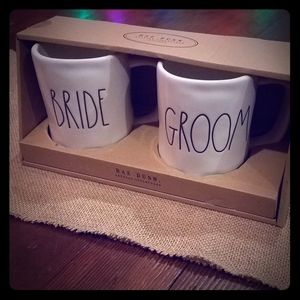 Rae Dunn bride groom mugs